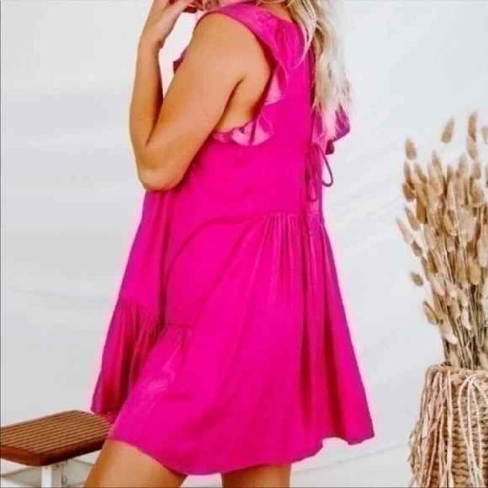 Intimately Free People Want Your Love Pink Mini Babydoll Dress Small - Picture 3 of 12